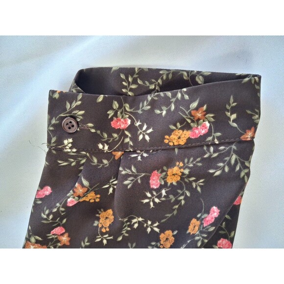 Pleione Womens Small Blouse 3/4 Sleeve Multi-color Floral Round Neck Polyester - Picture 9 of 14